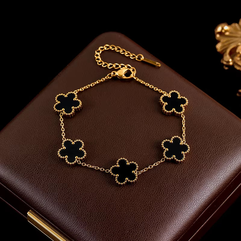 Five Leaf Clover Flower Bracelet