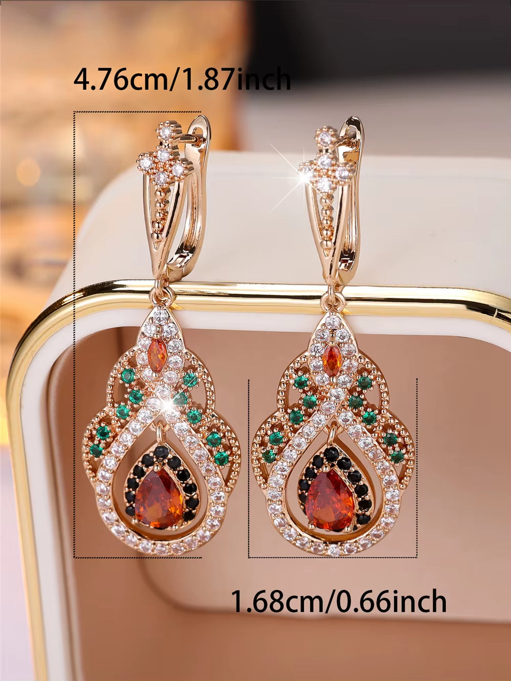 Crystal Red Zircon Drop Water Hoop