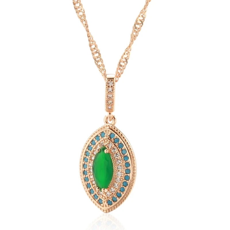 Rose Gold Color Long Pendant Necklace