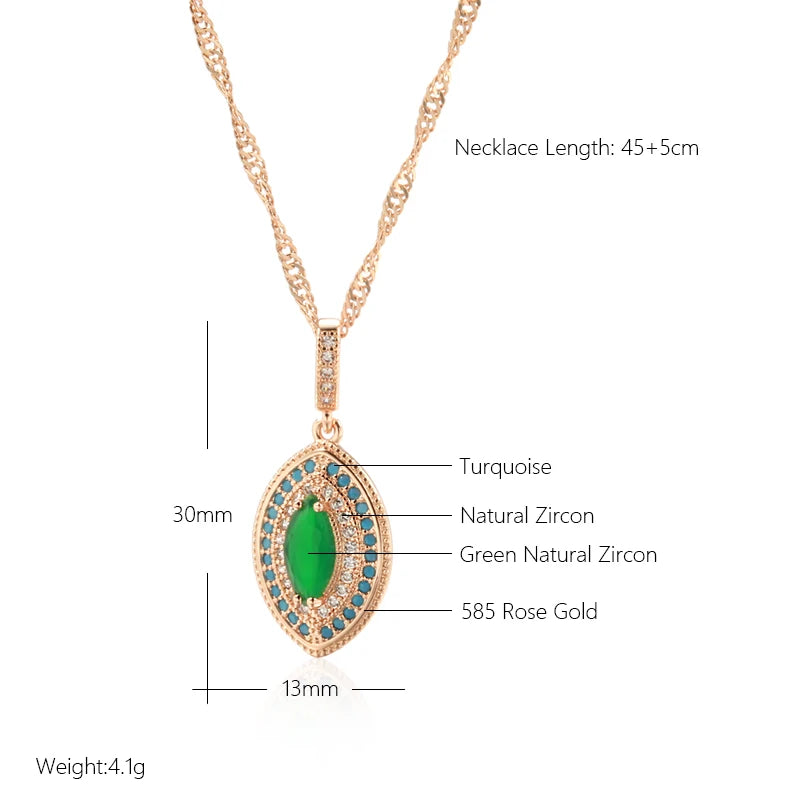 Rose Gold Color Long Pendant Necklace