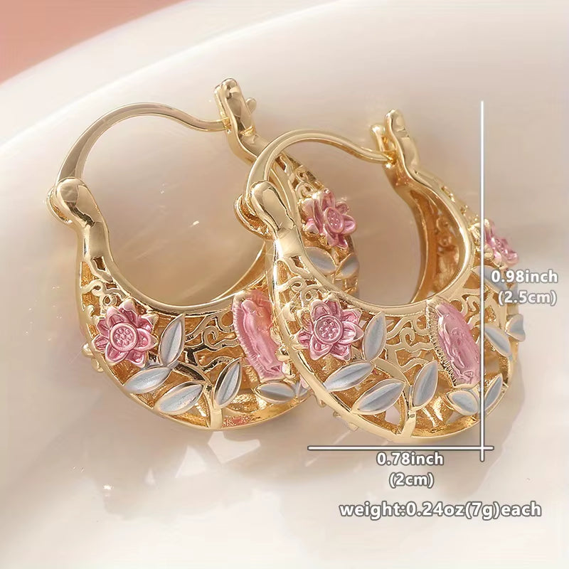 Tri Color Hoop Basket Earrings