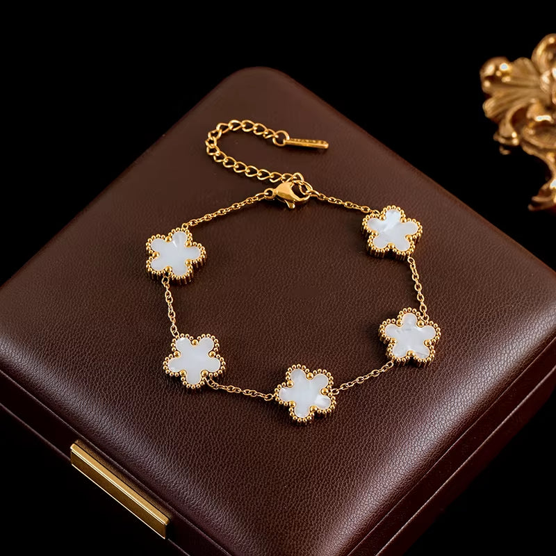 Five Leaf Clover Flower Bracelet