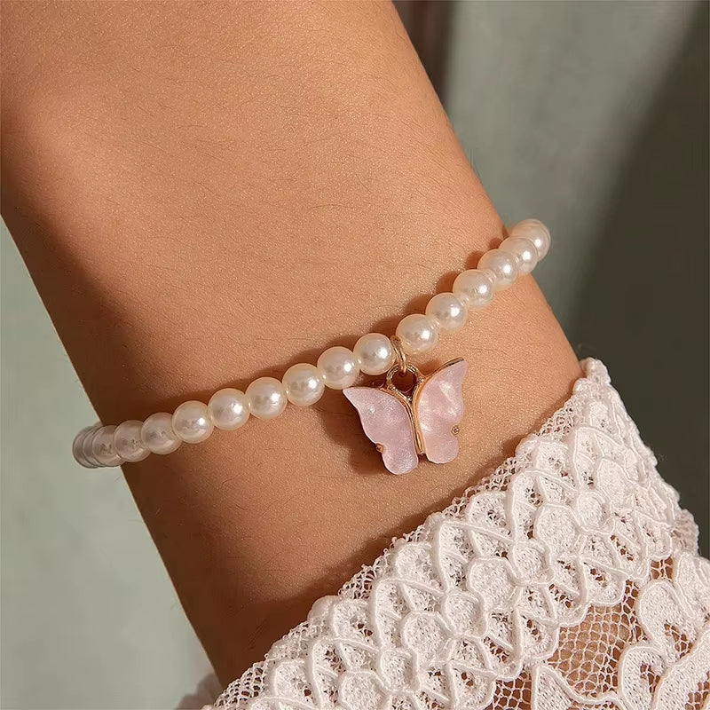 Vintage White Camellia Flower Bracelets