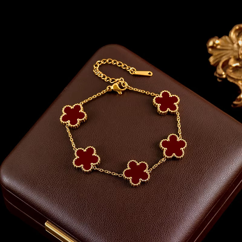 Five Leaf Clover Flower Bracelet