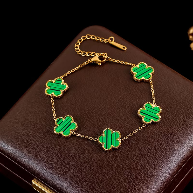 Five Leaf Clover Flower Bracelet