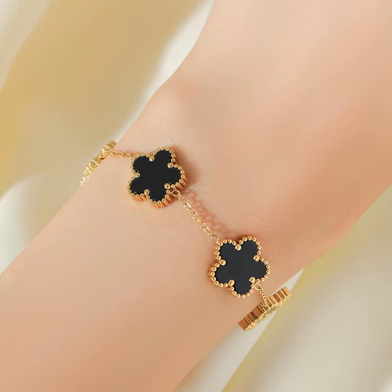 Five Leaf Clover Flower Bracelet