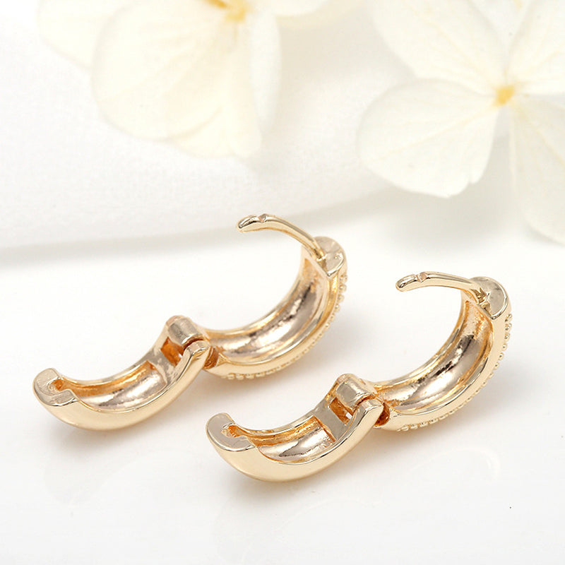 Gold Semi-Glossy Round Ear Cuffs