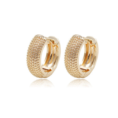 Gold Semi-Glossy Round Ear Cuffs