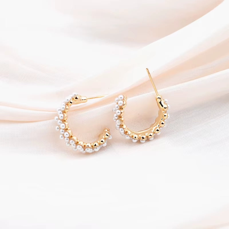 Pearl C-Shaped Small Earrings