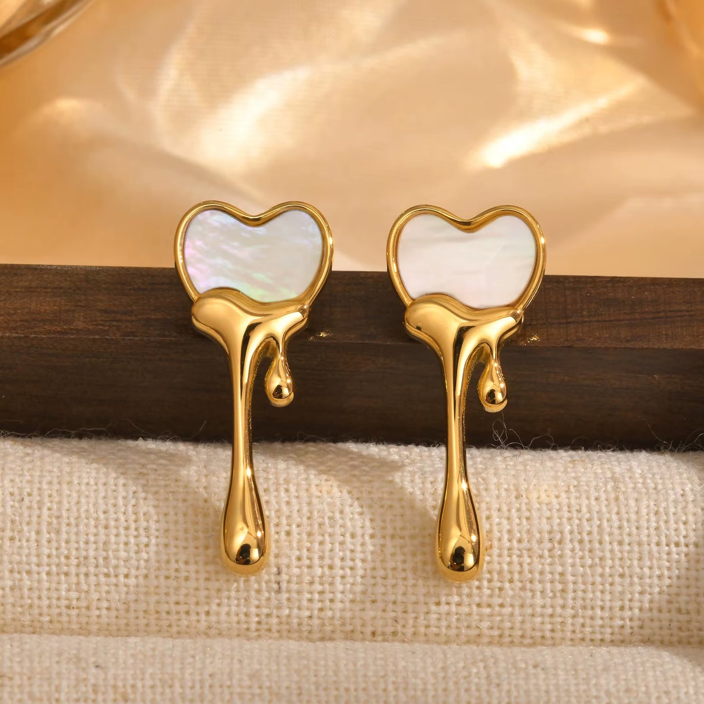 Liquid Waterdrop Heart Earrings