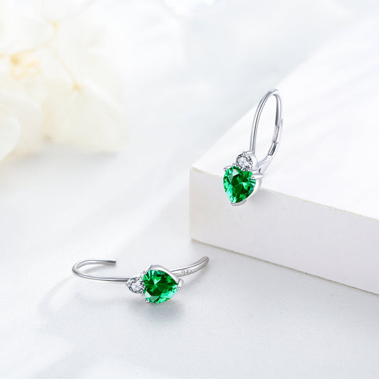 Hypoallergenic Heart Zirconia Earrings Birthstone