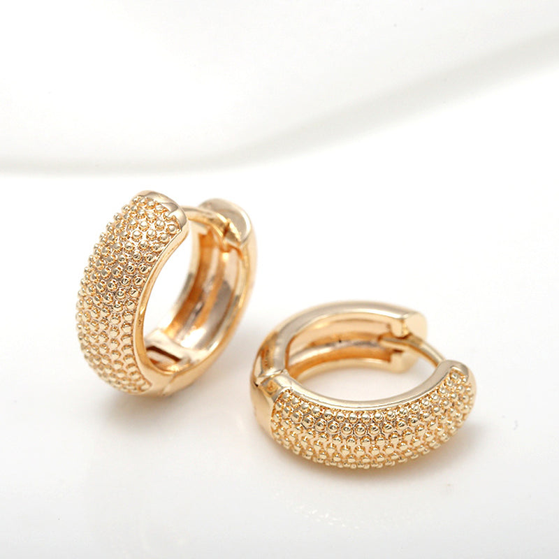 Gold Semi-Glossy Round Ear Cuffs