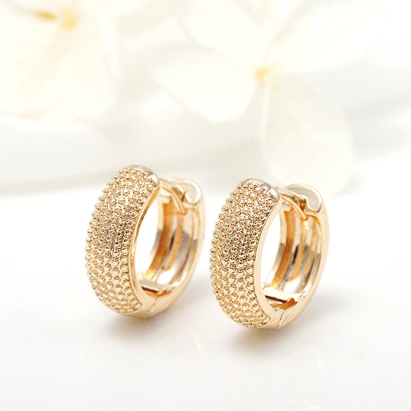 Gold Semi-Glossy Round Ear Cuffs