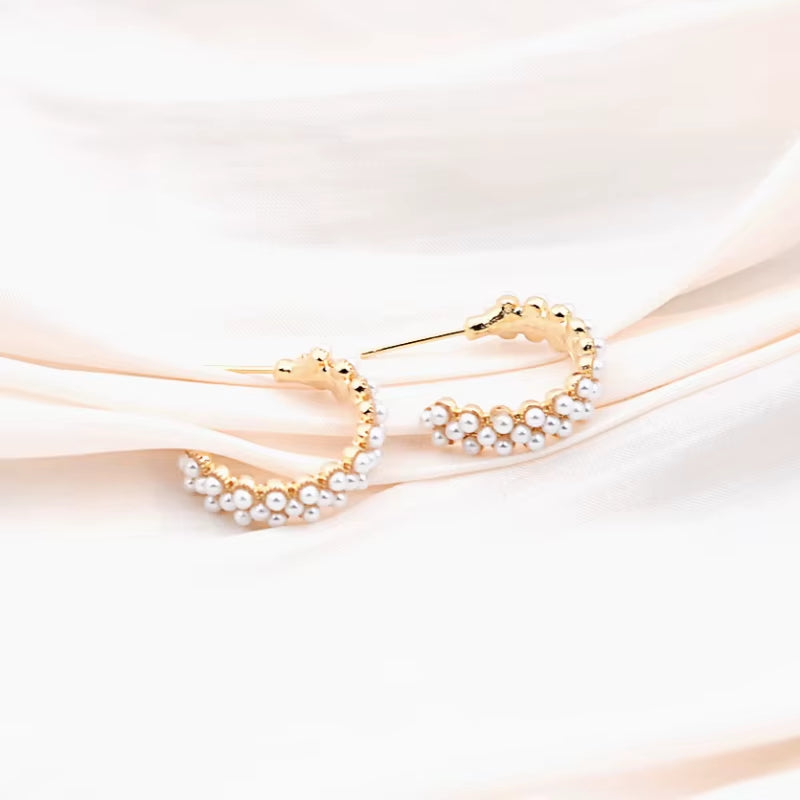 Pearl C-Shaped Small Earrings