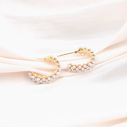 Pearl C-Shaped Small Earrings