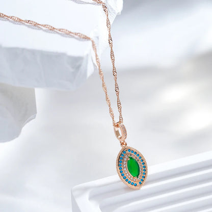 Rose Gold Color Long Pendant Necklace