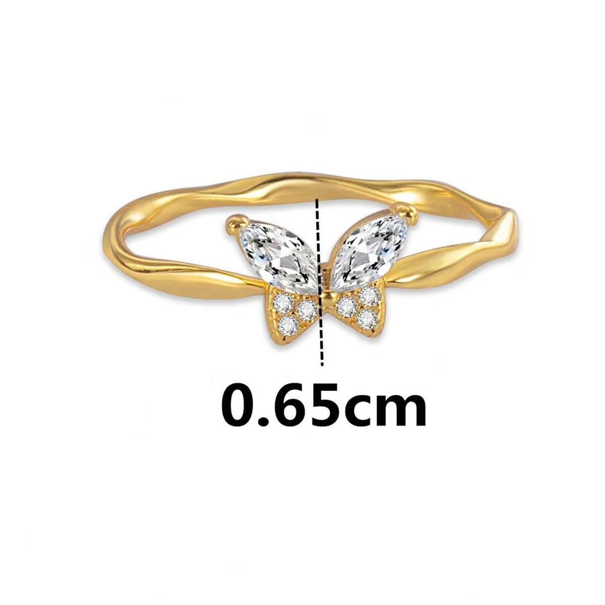 18K Gold Plating Butterfly Ring