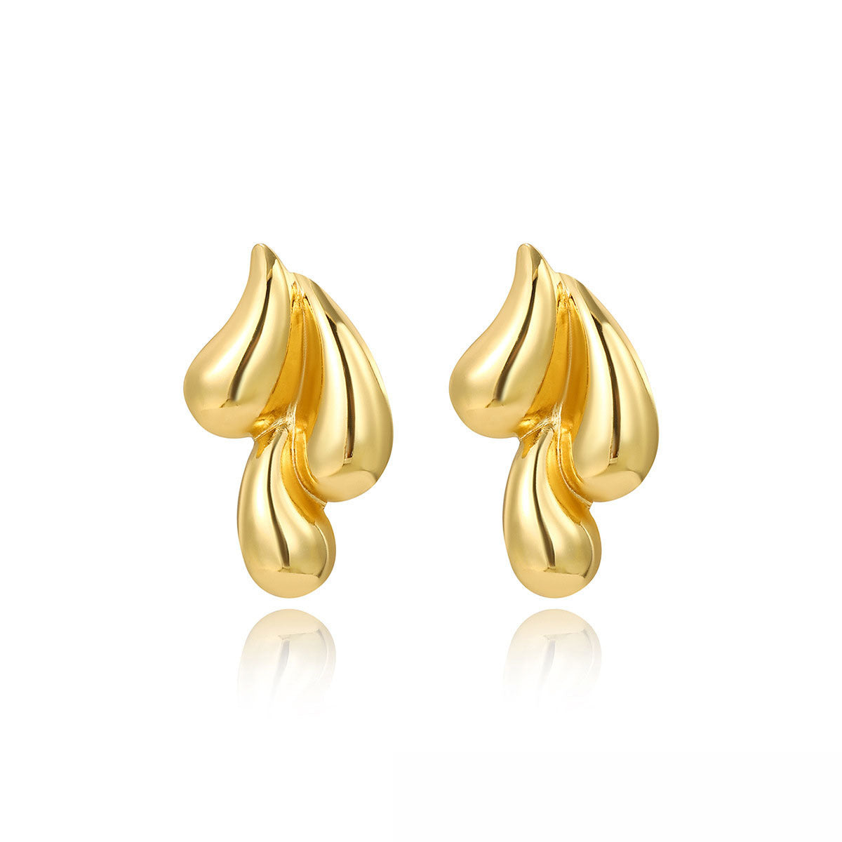 Vintage Gold Double Water Drop Earrings