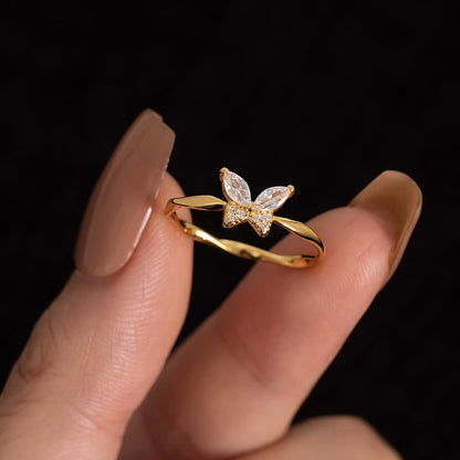 18K Gold Plating Butterfly Ring